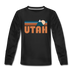 Utah Youth Long Sleeve Shirt - Retro Mountain Youth Long Sleeve Utah Tee - black