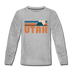 Utah Youth Long Sleeve Shirt - Retro Mountain Youth Long Sleeve Utah Tee - heather gray