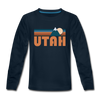 Utah Youth Long Sleeve Shirt - Retro Mountain Youth Long Sleeve Utah Tee