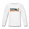 Winter Park, Colorado Youth Long Sleeve Shirt - Retro Mountain Youth Long Sleeve Winter Park Tee - white