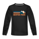 Winter Park, Colorado Youth Long Sleeve Shirt - Retro Mountain Youth Long Sleeve Winter Park Tee - black