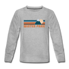 Winter Park, Colorado Youth Long Sleeve Shirt - Retro Mountain Youth Long Sleeve Winter Park Tee - heather gray