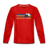 Winter Park, Colorado Youth Long Sleeve Shirt - Retro Mountain Youth Long Sleeve Winter Park Tee - red