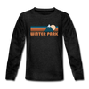 Winter Park, Colorado Youth Long Sleeve Shirt - Retro Mountain Youth Long Sleeve Winter Park Tee - charcoal gray