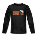 Winter Park, Colorado Youth Long Sleeve Shirt - Retro Mountain Youth Long Sleeve Winter Park Tee - charcoal gray