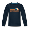 Winter Park, Colorado Youth Long Sleeve Shirt - Retro Mountain Youth Long Sleeve Winter Park Tee - deep navy