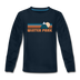 Winter Park, Colorado Youth Long Sleeve Shirt - Retro Mountain Youth Long Sleeve Winter Park Tee - deep navy