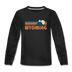 Wyoming Youth Long Sleeve Shirt - Retro Mountain Youth Long Sleeve Wyoming Tee - black