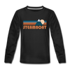 Steamboat, Colorado Youth Long Sleeve Shirt - Retro Mountain Youth Long Sleeve Steamboat Tee - black