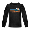 Steamboat, Colorado Youth Long Sleeve Shirt - Retro Mountain Youth Long Sleeve Steamboat Tee - charcoal gray