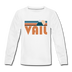 Vail, Colorado Youth Long Sleeve Shirt - Retro Mountain Youth Long Sleeve Vail Tee - white