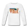 Vail, Colorado Youth Long Sleeve Shirt - Retro Mountain Youth Long Sleeve Vail Tee - white