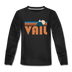 Vail, Colorado Youth Long Sleeve Shirt - Retro Mountain Youth Long Sleeve Vail Tee - black