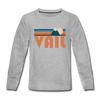 Vail, Colorado Youth Long Sleeve Shirt - Retro Mountain Youth Long Sleeve Vail Tee - heather gray
