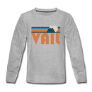 Vail, Colorado Youth Long Sleeve Shirt - Retro Mountain Youth Long Sleeve Vail Tee - heather gray