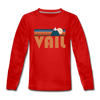 Vail, Colorado Youth Long Sleeve Shirt - Retro Mountain Youth Long Sleeve Vail Tee - red