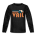 Vail, Colorado Youth Long Sleeve Shirt - Retro Mountain Youth Long Sleeve Vail Tee - charcoal gray