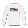 Whistler, Canada Youth Long Sleeve Shirt - Retro Mountain Youth Long Sleeve Whistler Tee - white
