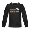 Whistler, Canada Youth Long Sleeve Shirt - Retro Mountain Youth Long Sleeve Whistler Tee