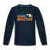 Whistler, Canada Youth Long Sleeve Shirt - Retro Mountain Youth Long Sleeve Whistler Tee - deep navy