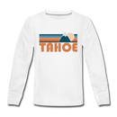 Tahoe, California Youth Long Sleeve Shirt - Retro Mountain Youth Long Sleeve Tahoe Tee - white