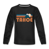Tahoe, California Youth Long Sleeve Shirt - Retro Mountain Youth Long Sleeve Tahoe Tee - black