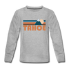 Tahoe, California Youth Long Sleeve Shirt - Retro Mountain Youth Long Sleeve Tahoe Tee - heather gray