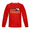 Tahoe, California Youth Long Sleeve Shirt - Retro Mountain Youth Long Sleeve Tahoe Tee - red