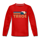 Tahoe, California Youth Long Sleeve Shirt - Retro Mountain Youth Long Sleeve Tahoe Tee - red