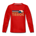 Tahoe, California Youth Long Sleeve Shirt - Retro Mountain Youth Long Sleeve Tahoe Tee - red