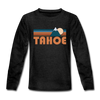 Tahoe, California Youth Long Sleeve Shirt - Retro Mountain Youth Long Sleeve Tahoe Tee - charcoal gray