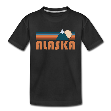 Alaska Toddler T-Shirt - Retro Mountain Alaska Toddler Tee - black