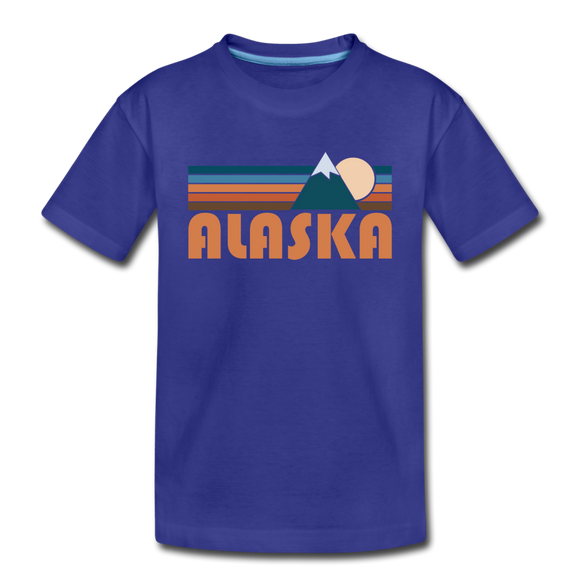 Alaska Toddler T-Shirt - Retro Mountain Alaska Toddler Tee - royal blue