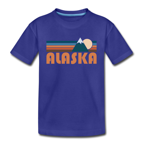 Alaska Toddler T-Shirt - Retro Mountain Alaska Toddler Tee - royal blue