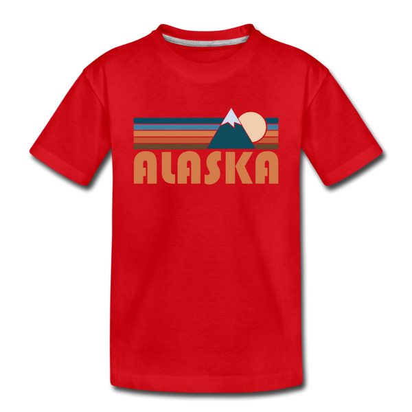 Alaska Toddler T-Shirt - Retro Mountain Alaska Toddler Tee - red