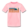 Alaska Toddler T-Shirt - Retro Mountain Alaska Toddler Tee - pink