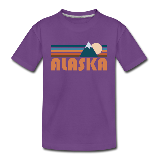 Alaska Toddler T-Shirt - Retro Mountain Alaska Toddler Tee - purple