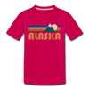 Alaska Toddler T-Shirt - Retro Mountain Alaska Toddler Tee - dark pink
