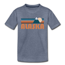 Alaska Toddler T-Shirt - Retro Mountain Alaska Toddler Tee - heather blue