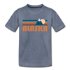Alaska Toddler T-Shirt - Retro Mountain Alaska Toddler Tee - heather blue