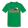 Alaska Toddler T-Shirt - Retro Mountain Alaska Toddler Tee - kelly green