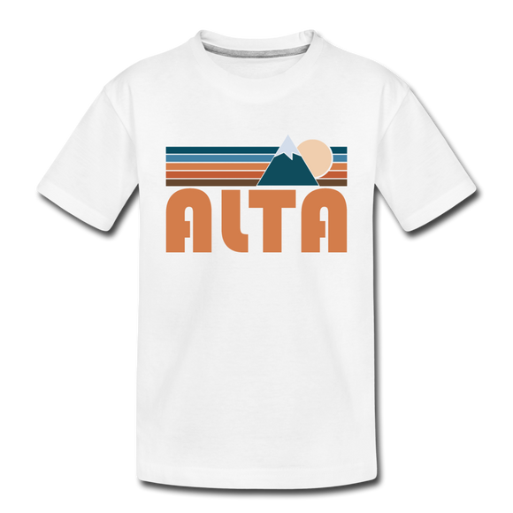 Alta, Utah Toddler T-Shirt - Retro Mountain Alta Toddler Tee - white
