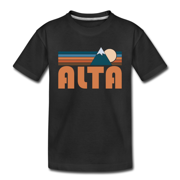 Alta, Utah Toddler T-Shirt - Retro Mountain Alta Toddler Tee - black
