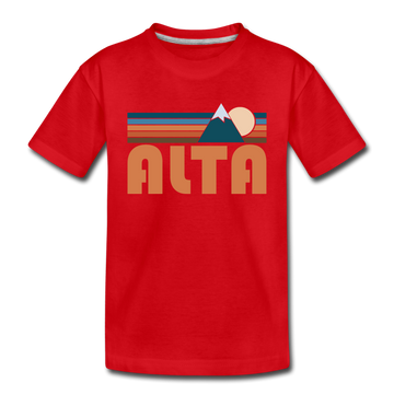 Alta, Utah Toddler T-Shirt - Retro Mountain Alta Toddler Tee - red