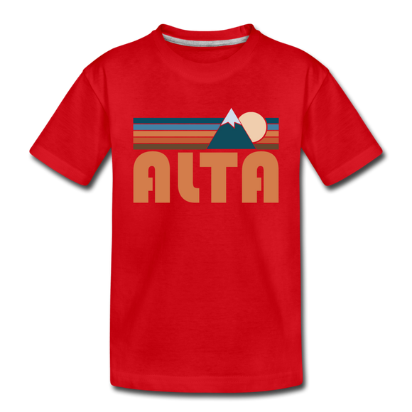 Alta, Utah Toddler T-Shirt - Retro Mountain Alta Toddler Tee - red