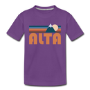Alta, Utah Toddler T-Shirt - Retro Mountain Alta Toddler Tee - purple