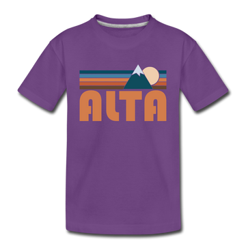 Alta, Utah Toddler T-Shirt - Retro Mountain Alta Toddler Tee - purple