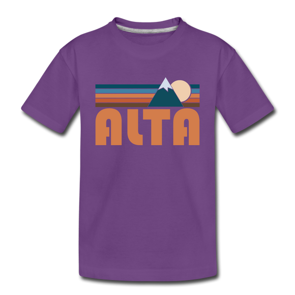 Alta, Utah Toddler T-Shirt - Retro Mountain Alta Toddler Tee - purple