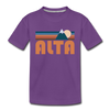 Alta, Utah Toddler T-Shirt - Retro Mountain Alta Toddler Tee - purple