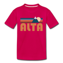 Alta, Utah Toddler T-Shirt - Retro Mountain Alta Toddler Tee - dark pink